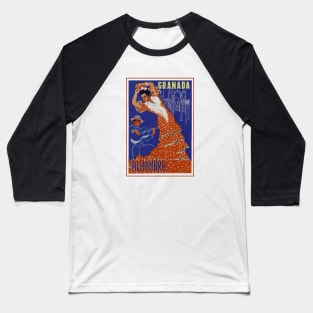 Granada Flamenco Vintage Travel Baseball T-Shirt